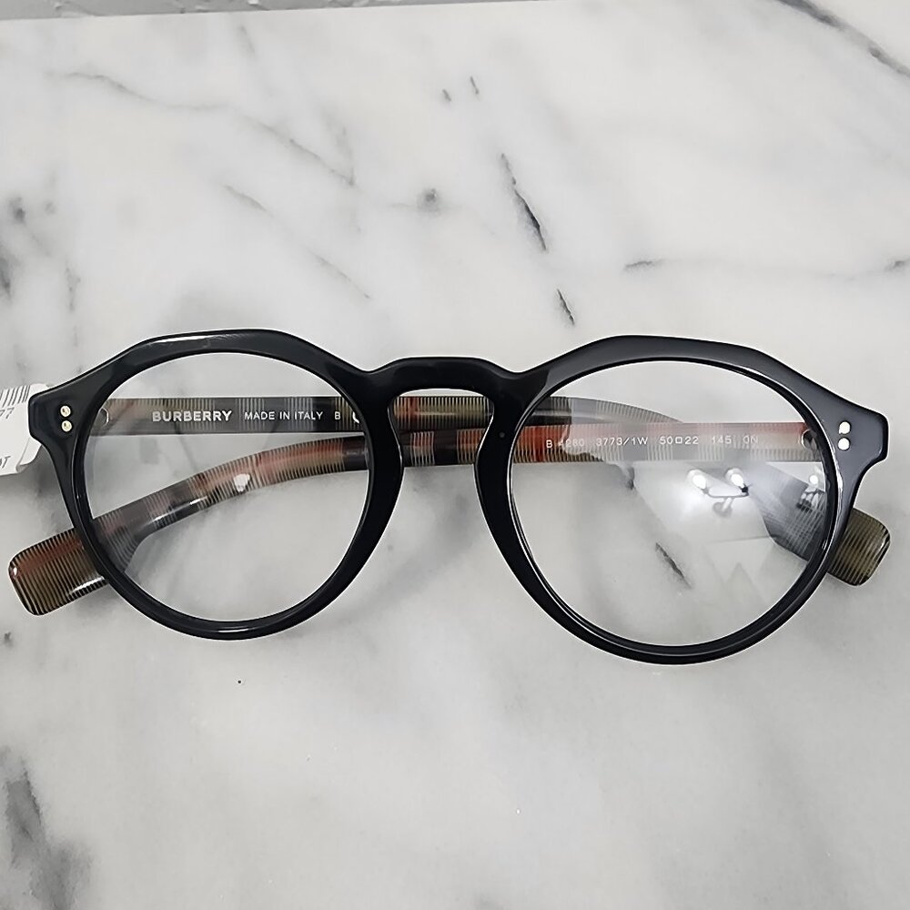 New BURBERRY Eyeglasses B 4280 3773/1W 50-22 145 Black on Plaid Frames No Case